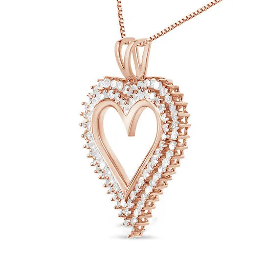 JMS always Original Haus of Brilliance 10K Rose Gold Plated 925 Sterling Silver 12 Cttw Diamond Heart 18 Pendant Necklace IJ Color I3 Clarity Necklaces JMS always Original Haus of Brilliance 10K Rose Gold Plated 925 Sterling Silver 12 Cttw Diamond Heart 18 Pendant Necklace IJ Color I3 Clarity Necklaces