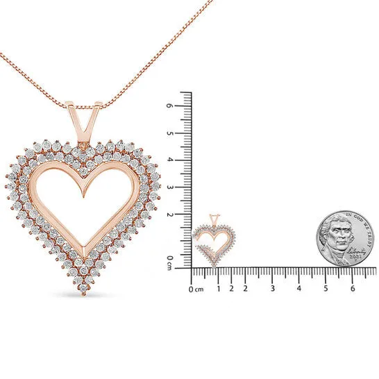JMS always Original Haus of Brilliance 10K Rose Gold Plated 925 Sterling Silver 12 Cttw Diamond Heart 18 Pendant Necklace IJ Color I3 Clarity Necklaces JMS always Original Haus of Brilliance 10K Rose Gold Plated 925 Sterling Silver 12 Cttw Diamond Heart 18 Pendant Necklace IJ Color I3 Clarity Necklaces