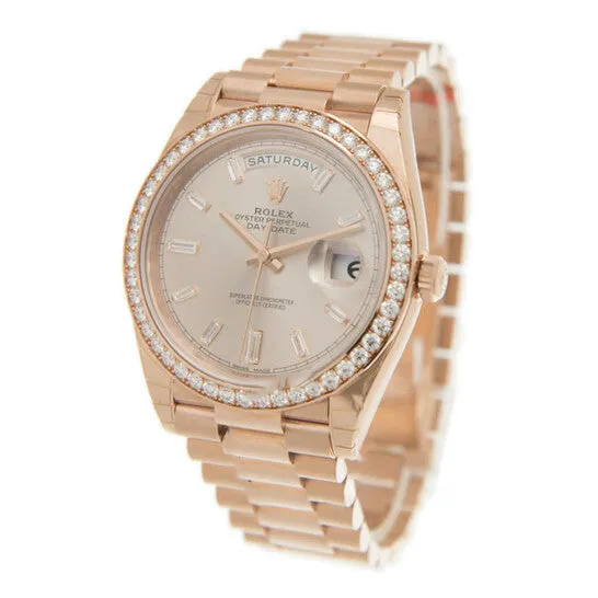 JMS always Original Rolex DayDate Automatic Chronometer Diamond Pink Dial Watch 228345rbr0007 Watches