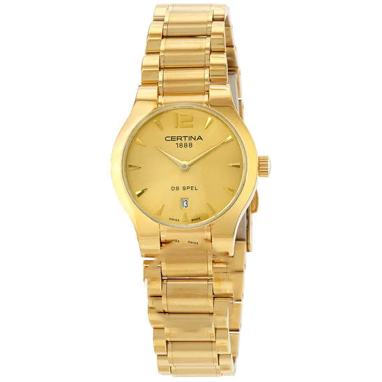 JMS always Rings Original Certina DS Spel Lady Gold Dial Yellow Goldtone Ladies Quartz Watch C0122093302700 JMS always Rings Original Certina DS Spel Lady Gold Dial Yellow Goldtone Ladies Quartz Watch C0122093302700
