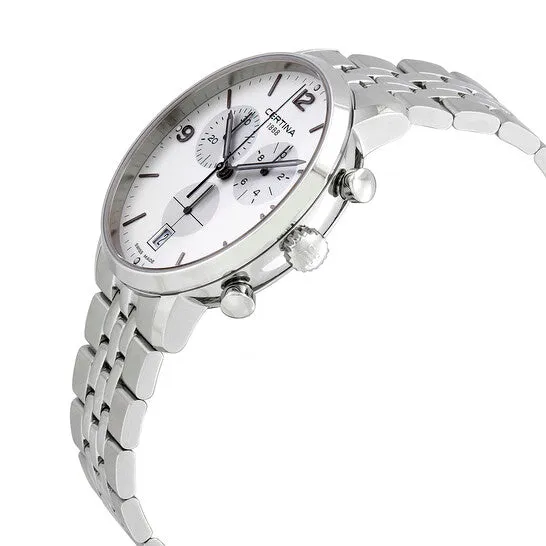 JMS always Watches Original Certina DS Caimano Chronograph Quartz Silver Dial Watch C0354171103700