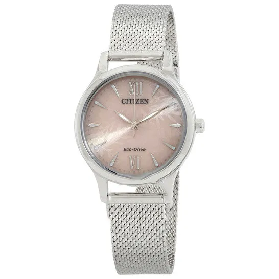 JMS always Watches Original Citizen EcoDrive Pink Dial Ladies Watch EM089981X