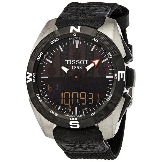 JMS always Watches Original Tissot TTouch Perpetual Alarm World Time Chronograph Quartz AnalogDigital Black Dial Watch T0914204605102