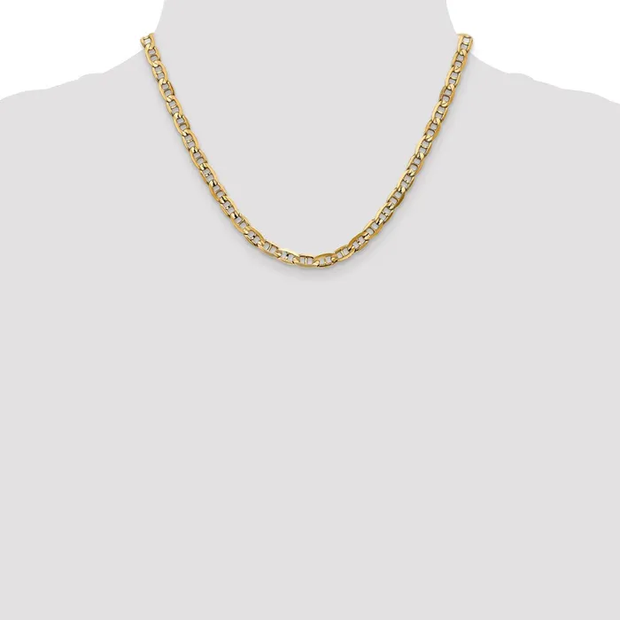 MDS Necklaces Solid 14K Yellow Gold 18 inch 525mm Concave Anchor with Lobster Clasp Chain Necklace MDS Necklaces Solid 14K Yellow Gold 18 inch 525mm Concave Anchor with Lobster Clasp Chain Necklace