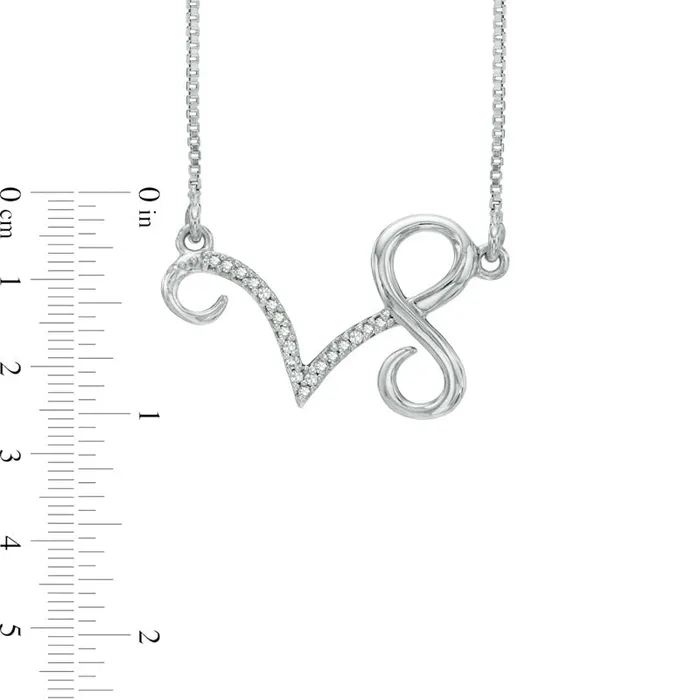 Natural Diamond Accent Abstract Capricorn Zodiac Sign Necklace in Sterling Silver Goldia Necklaces Natural Diamond Accent Abstract Capricorn Zodiac Sign Necklace in Sterling Silver Goldia Necklaces