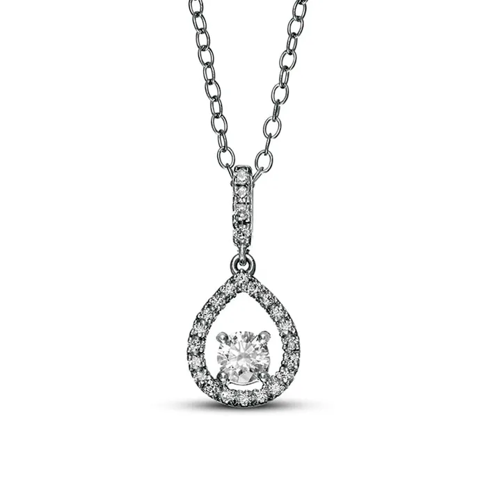Necklaces 033 CT TW Natural Diamond Teardrop Outline Frame Pendant in 10K White Gold Goldia Necklaces 033 CT TW Natural Diamond Teardrop Outline Frame Pendant in 10K White Gold Goldia