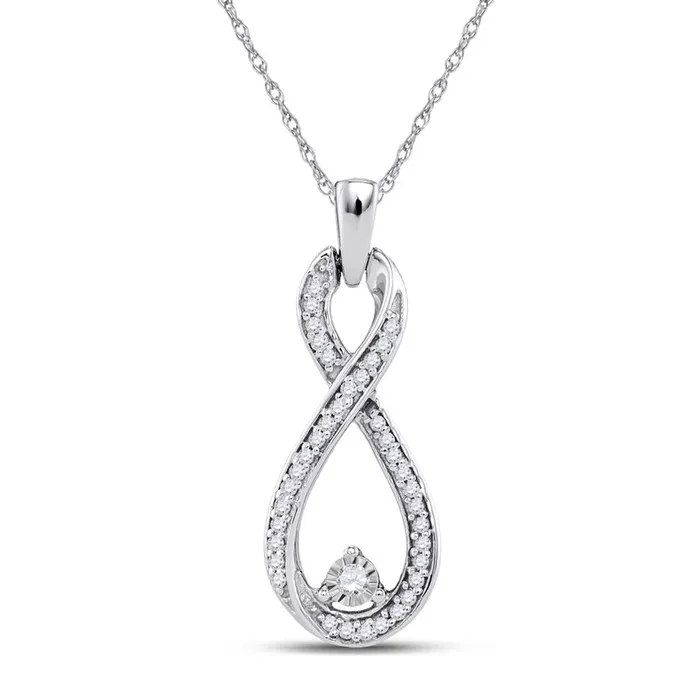 Necklaces 14k White Gold Round Diamond Infinity Pendant 16 Cttw gndatlanta Necklaces 14k White Gold Round Diamond Infinity Pendant 16 Cttw gndatlanta
