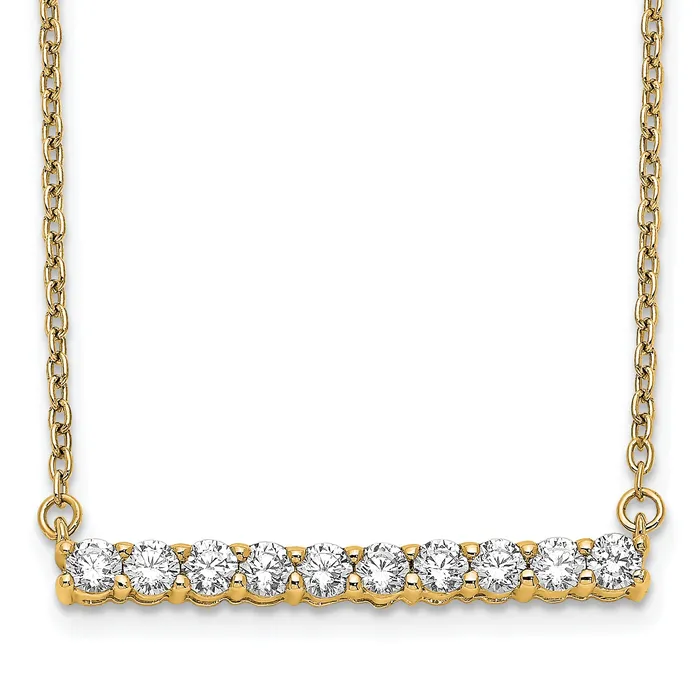Necklaces 14k Yellow Gold 12 Ct Lab Grown Diamond VSSI G 18 inch Bar Necklace Goldia Necklaces 14k Yellow Gold 12 Ct Lab Grown Diamond VSSI G 18 inch Bar Necklace Goldia