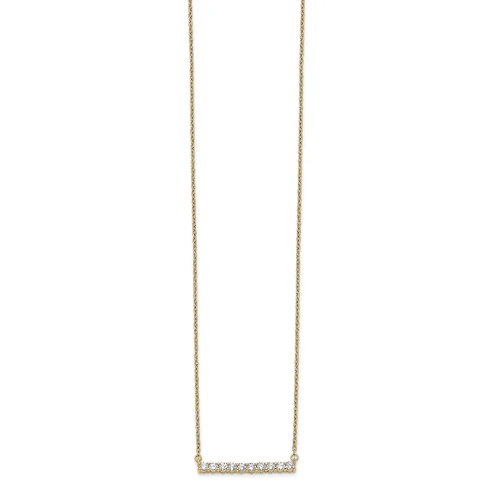 Necklaces 14k Yellow Gold 12 Ct Lab Grown Diamond VSSI G 18 inch Bar Necklace Goldia