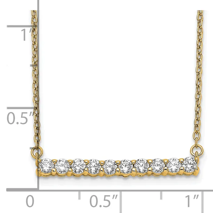 Necklaces 14k Yellow Gold 12 Ct Lab Grown Diamond VSSI G 18 inch Bar Necklace Goldia