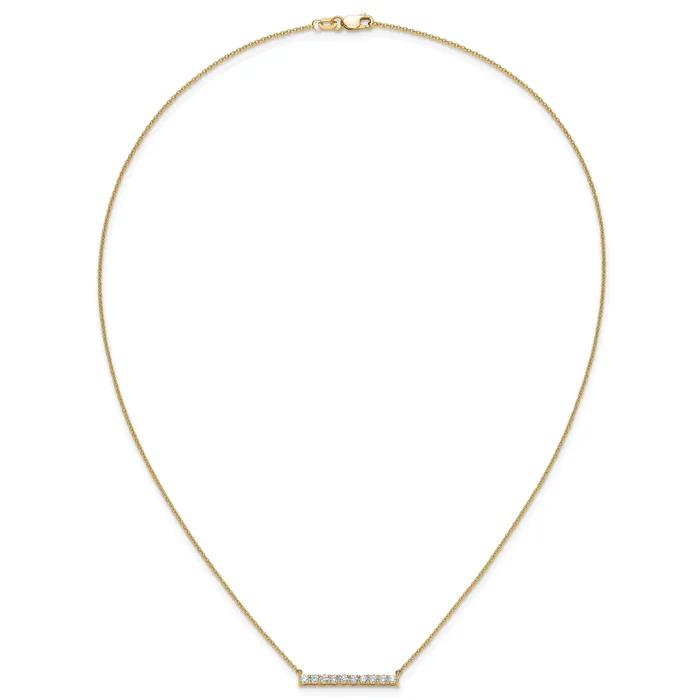 Necklaces 14k Yellow Gold 12 Ct Lab Grown Diamond VSSI G 18 inch Bar Necklace Goldia