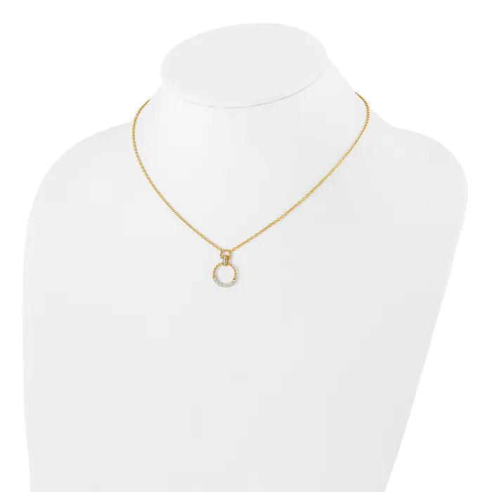 Necklaces 14k Yellow Gold 14 Ct Lab Grown Diamond VSSI G Circle 18 inch Pendant Necklace Goldia