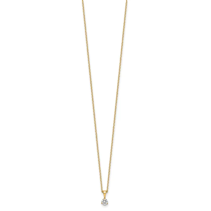 Necklaces 14k Yellow Gold 15 Ct Lab Grown Diamond VSSI G Three Prong 18 inch Solitare Pendant Necklace Goldia