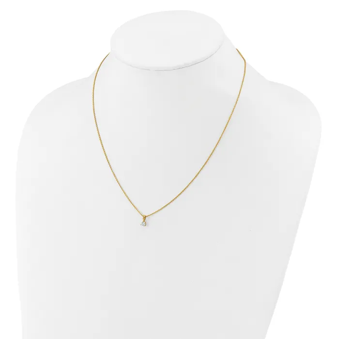 Necklaces 14k Yellow Gold 15 Ct Lab Grown Diamond VSSI G Three Prong 18 inch Solitare Pendant Necklace Goldia