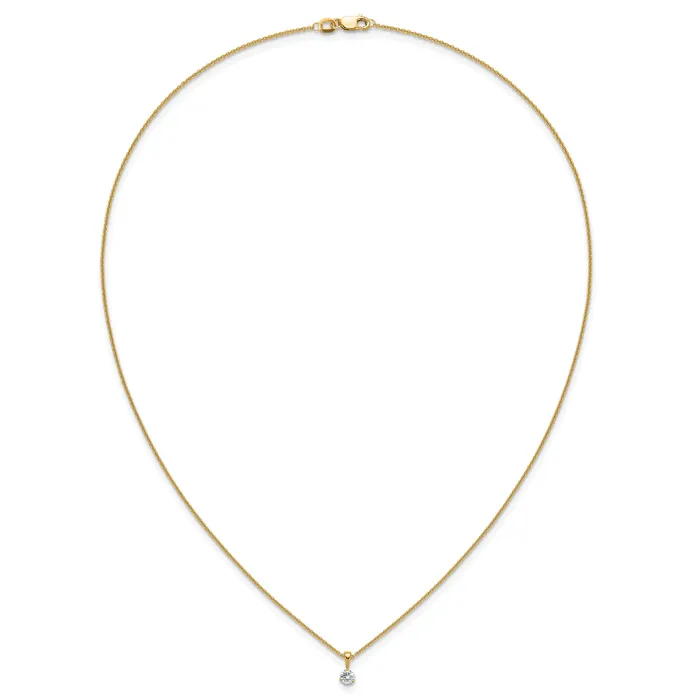 Necklaces 14k Yellow Gold 15 Ct Lab Grown Diamond VSSI G Three Prong 18 inch Solitare Pendant Necklace Goldia
