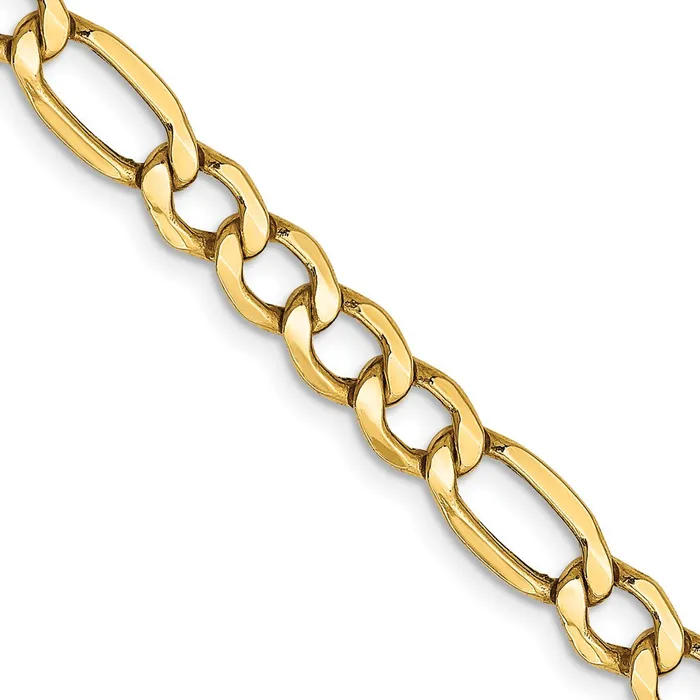 Necklaces 14K Yellow Gold 24 inch 575mm SemiSolid Figaro with Lobster Clasp Chain Necklace MDS Necklaces 14K Yellow Gold 24 inch 575mm SemiSolid Figaro with Lobster Clasp Chain Necklace MDS