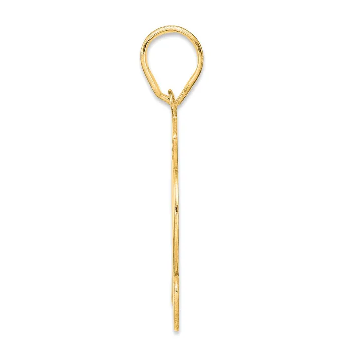 Necklaces 14k Yellow Gold Brushed Border Script Number 12 Pendant Goldia