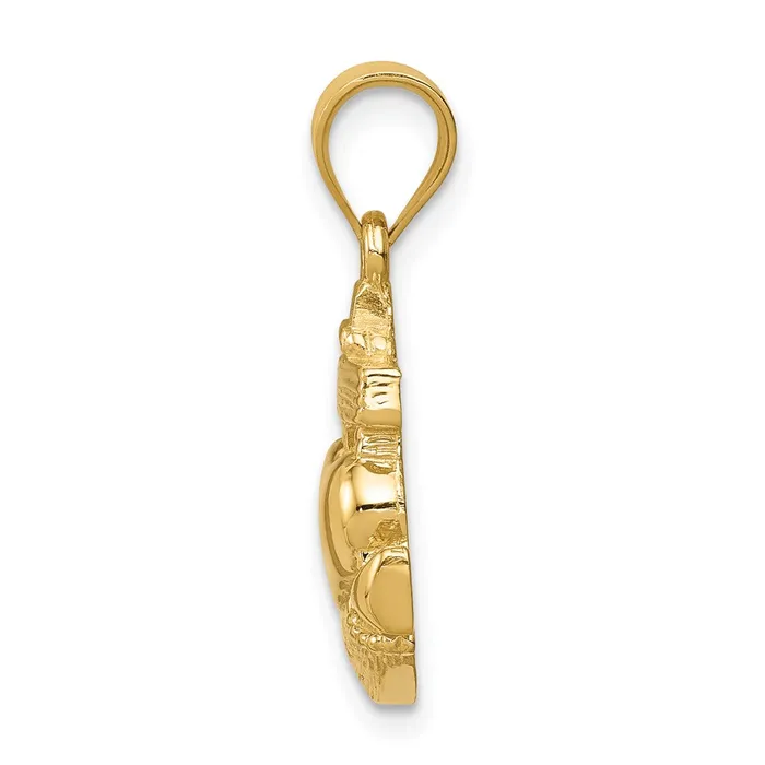 Necklaces 14k Yellow Gold Polished Anchor Heart Pendant Goldia