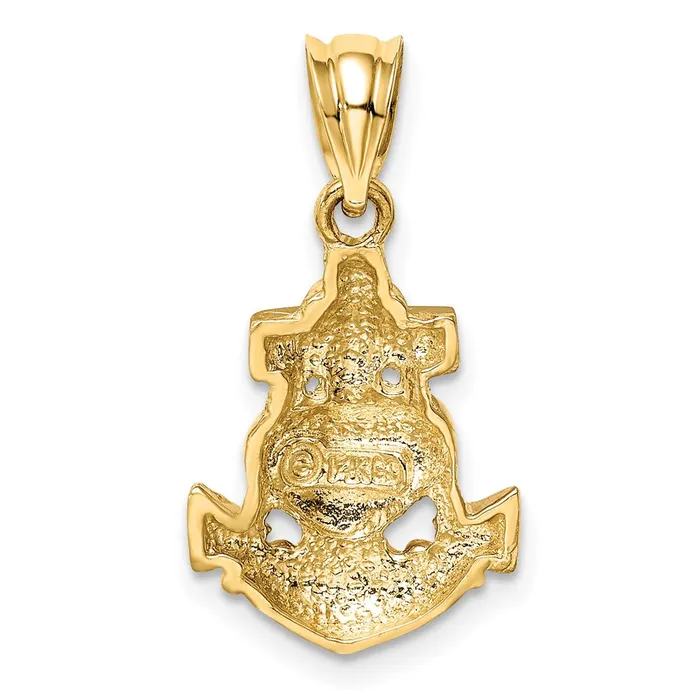 Necklaces 14k Yellow Gold Polished Anchor Heart Pendant Goldia