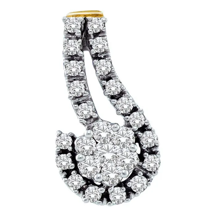 Necklaces gndatlanta 14k Yellow Gold Round Diamond Cluster Pendant 14 Cttw Necklaces gndatlanta 14k Yellow Gold Round Diamond Cluster Pendant 14 Cttw