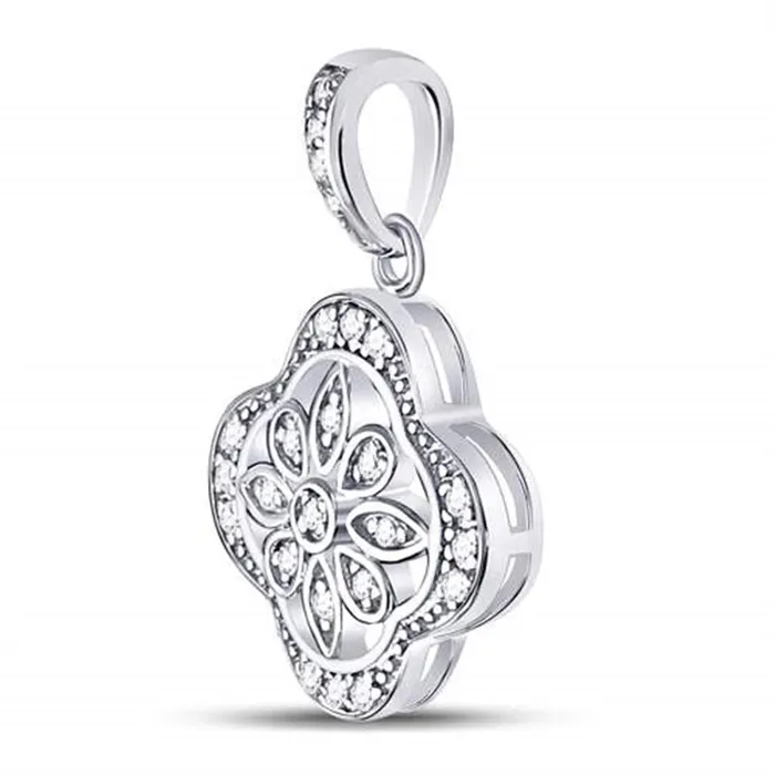 Necklaces gndatlanta Sterling Silver Round Diamond Starburst Fashion Pendant 110 Cttw