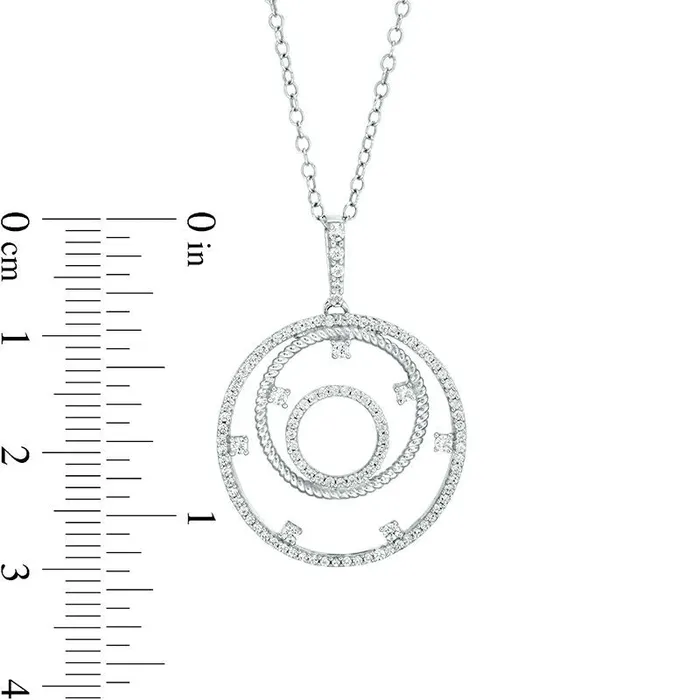 Necklaces Goldia 038 CT TW Natural Diamond Triple Open Circle Pendant in Sterling Silver Necklaces Goldia 038 CT TW Natural Diamond Triple Open Circle Pendant in Sterling Silver