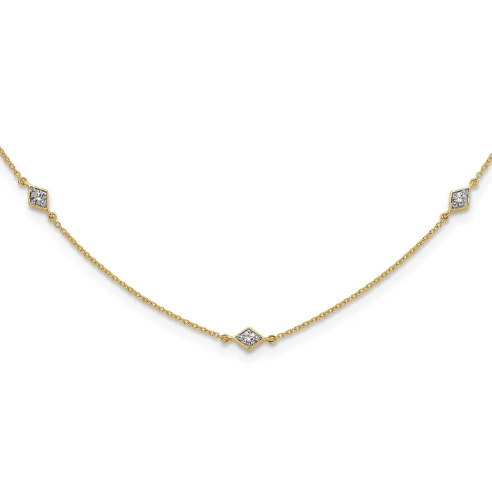 Necklaces Goldia 14k Yellow Gold 12 Ct Lab Grown Diamond VSSI G Nine Station 18 inch Necklace Necklaces Goldia 14k Yellow Gold 12 Ct Lab Grown Diamond VSSI G Nine Station 18 inch Necklace