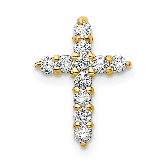 Necklaces Goldia 14k Yellow Gold 13 Ct Lab Grown Diamond VSSI G Cross Chain Slide Pendant Necklaces Goldia 14k Yellow Gold 13 Ct Lab Grown Diamond VSSI G Cross Chain Slide Pendant