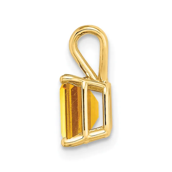 Necklaces Goldia 14K Yellow Gold 7x5mm Emerald Cut Citrine pendant