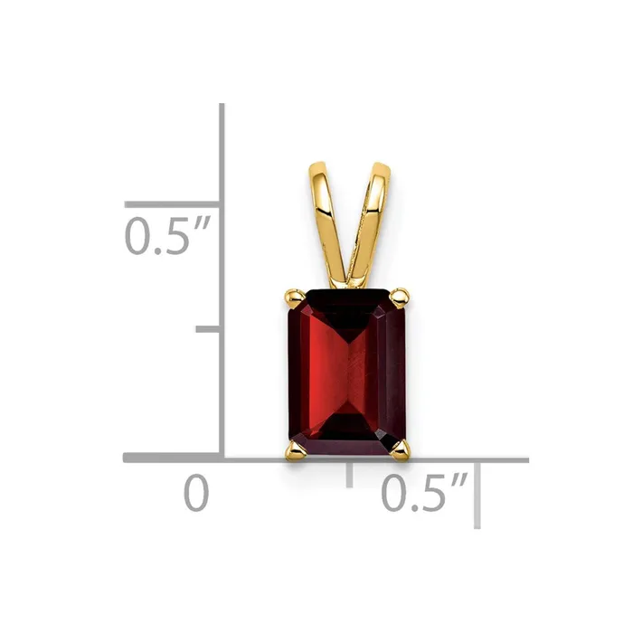 Necklaces Goldia 14K Yellow Gold 8x6mm Emerald Cut Garnet pendant