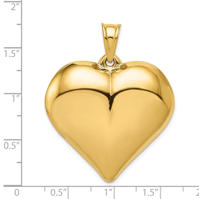 Necklaces Goldia 14k Yellow Gold Polished 3D Large Puffed Heart Pendant