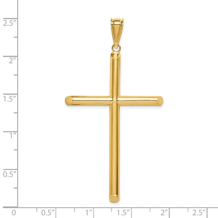 Necklaces Goldia 14k Yellow Gold Polished Tube Cross Pendant