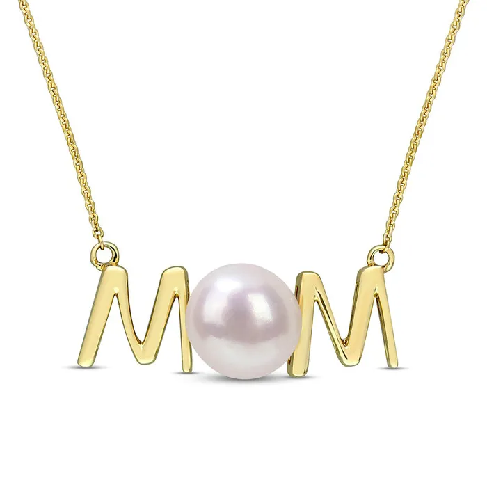 Necklaces Goldia 7075mm Cultured Freshwater Pearl MOM Necklace in 10K Yellow Gold 17 Necklaces Goldia 7075mm Cultured Freshwater Pearl MOM Necklace in 10K Yellow Gold 17