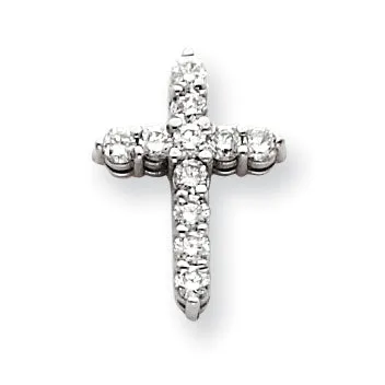 Necklaces goldiaca 14k White Gold AA Diamond Cross Pendant