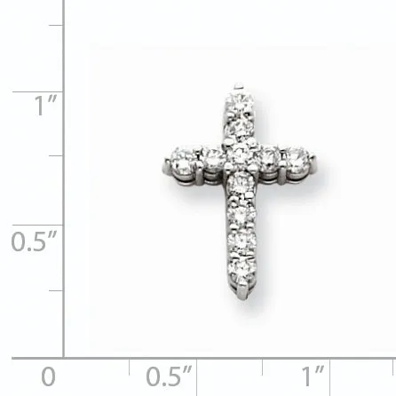 Necklaces goldiaca 14k White Gold AA Diamond Cross Pendant