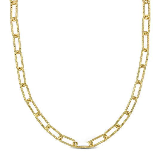 Necklaces JMS always Original AMOUR 6mm Fancy Paperclip Chain Necklace In Yellow Plated Sterling Silver 18 In Necklaces JMS always Original AMOUR 6mm Fancy Paperclip Chain Necklace In Yellow Plated Sterling Silver 18 In