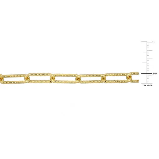 Necklaces JMS always Original AMOUR 6mm Fancy Paperclip Chain Necklace In Yellow Plated Sterling Silver 18 In Necklaces JMS always Original AMOUR 6mm Fancy Paperclip Chain Necklace In Yellow Plated Sterling Silver 18 In