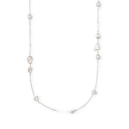 Necklaces JMS always Original Kendra Scott Sabrina Bright Silver Plated Brass and Baroque Pearl Necklace 4217703474 Necklaces JMS always Original Kendra Scott Sabrina Bright Silver Plated Brass and Baroque Pearl Necklace 4217703474