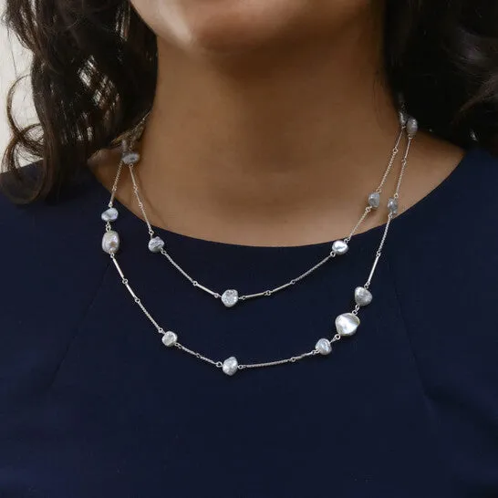 Necklaces JMS always Original Kendra Scott Sabrina Bright Silver Plated Brass and Baroque Pearl Necklace 4217703474 Necklaces JMS always Original Kendra Scott Sabrina Bright Silver Plated Brass and Baroque Pearl Necklace 4217703474