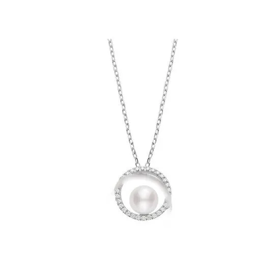 Necklaces JMS always Original Mikimoto Akoya Cultured 7mm Pearl Pendant with Diamonds Necklaces JMS always Original Mikimoto Akoya Cultured 7mm Pearl Pendant with Diamonds
