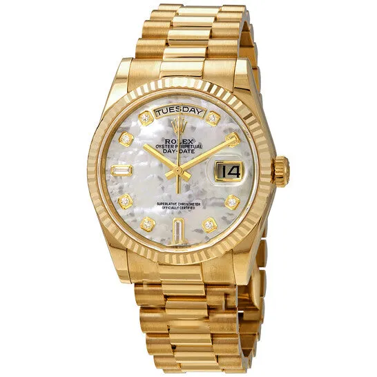 Necklaces JMS always Original Rolex DayDate White MotherOfPearl Dial 18K Yellow Gold President Automatic Mens Watch 118238MDP Necklaces JMS always Original Rolex DayDate White MotherOfPearl Dial 18K Yellow Gold President Automatic Mens Watch 118238MDP