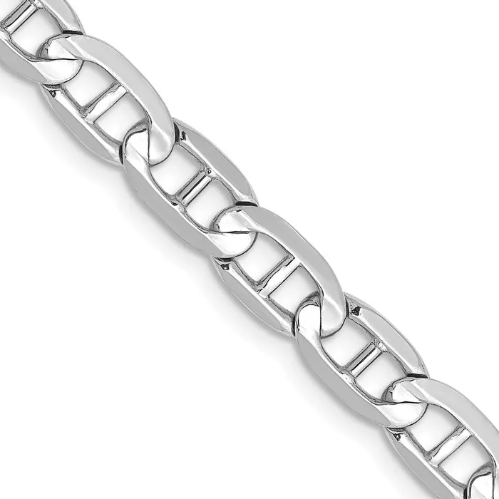 Necklaces MDS Solid 14K White Gold 22 inch 525mm Concave Anchor with Lobster Clasp Chain Necklace Necklaces MDS Solid 14K White Gold 22 inch 525mm Concave Anchor with Lobster Clasp Chain Necklace