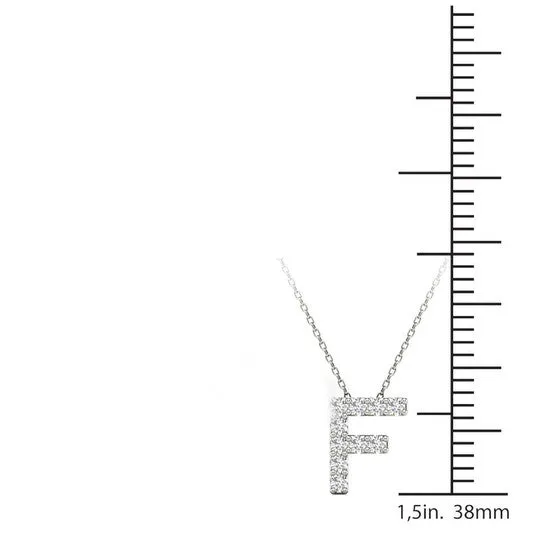 Necklaces Original Maulijewels 010 Carat Natural Diamond Initial F Necklace Pendant For Mens Women In 14K Solid White Gold With 18 Cable Chain JMS always Necklaces Original Maulijewels 010 Carat Natural Diamond Initial F Necklace Pendant For Mens Women In 14K Solid White Gold With 18 Cable Chain JMS always