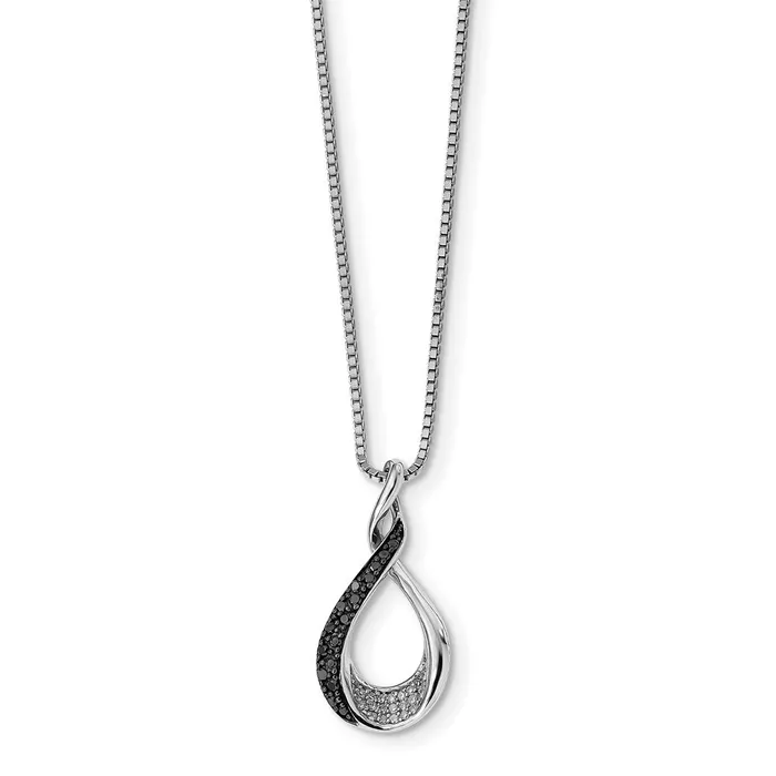 Necklaces Sterling Silver Black Diamond Pendant Goldia