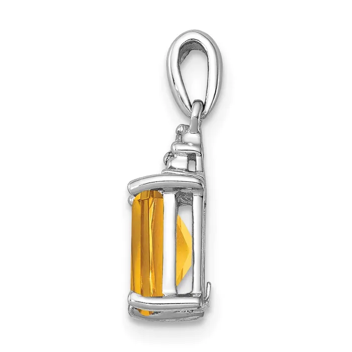 Necklaces Sterling Silver Rhodium Citrine u0026 Diamond Pendant Goldia