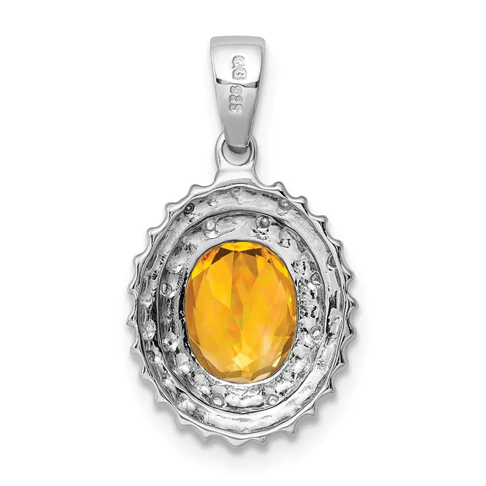 Necklaces Sterling Silver Rhodium Citrine u0026 Diamond Pendant Goldia