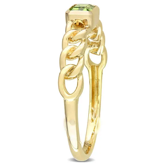 Original Amour 10k Yellow Gold 13 CT TGW Octagon Peridot Link Ring JMS always Rings Original Amour 10k Yellow Gold 13 CT TGW Octagon Peridot Link Ring JMS always Rings