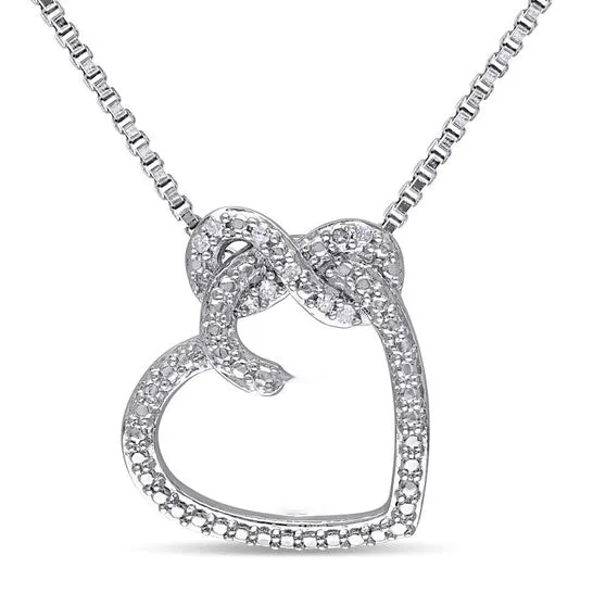 Original AMOUR Diamond Heart Infinity Pendant with Chain In Sterling Silver JMS always Necklaces Original AMOUR Diamond Heart Infinity Pendant with Chain In Sterling Silver JMS always Necklaces