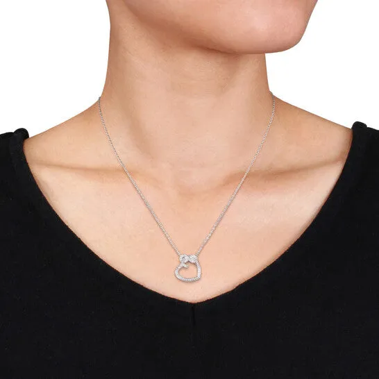 Original AMOUR Diamond Heart Infinity Pendant with Chain In Sterling Silver JMS always Necklaces Original AMOUR Diamond Heart Infinity Pendant with Chain In Sterling Silver JMS always Necklaces