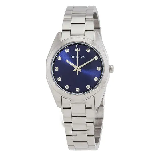 Original Bulova Surveyor Quartz Diamond Blue Dial Ladies Watch 96P229 JMS always Watches